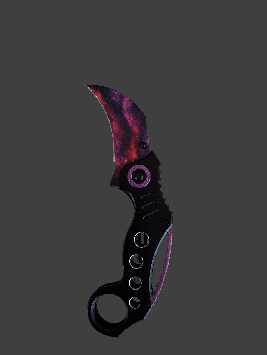 Purple Galaxy Folding Knife