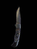 Grey Wood Handle Silver Knife