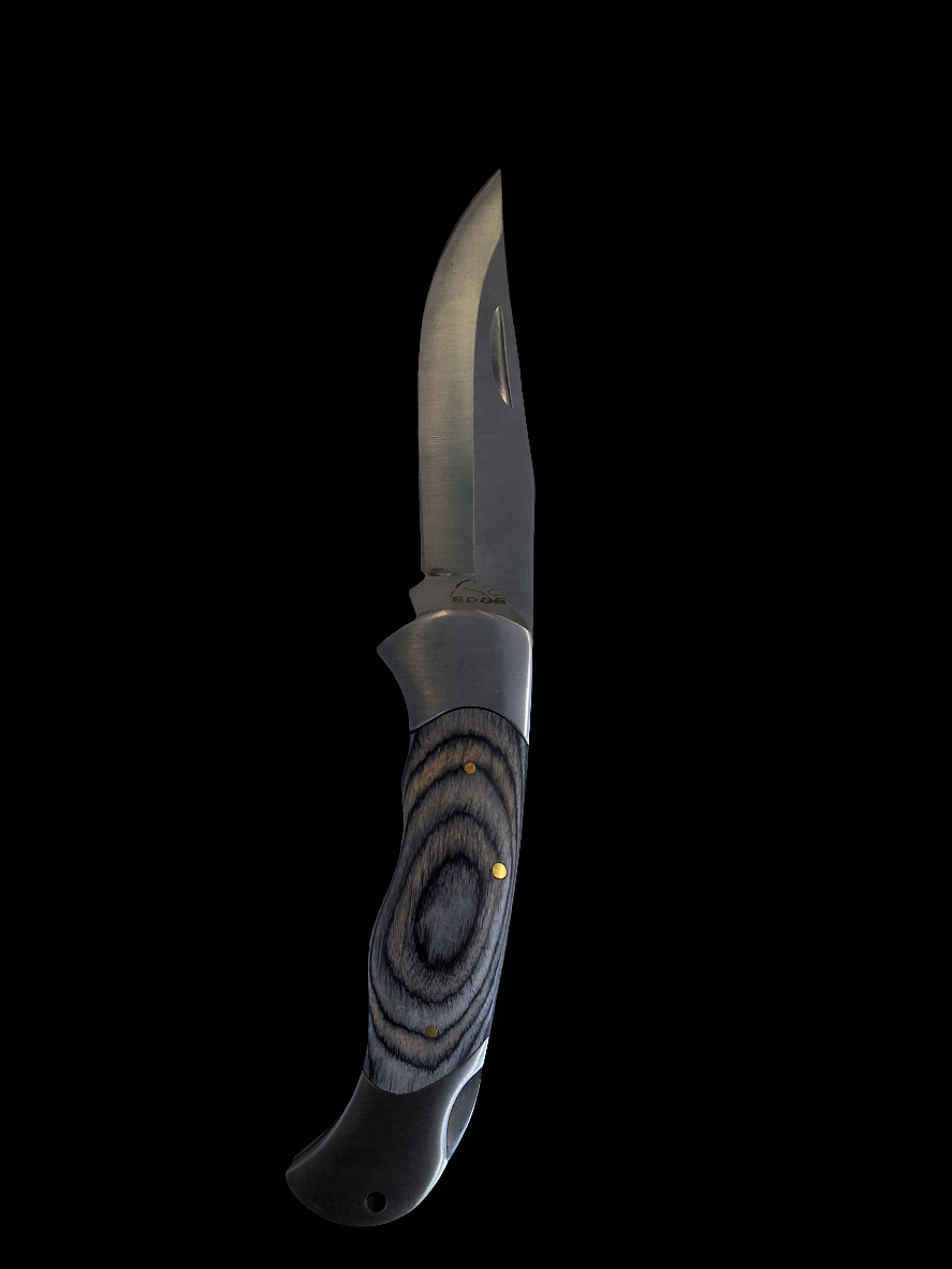Grey Wood Handle Silver Knife