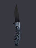 Black Grey Wolf Knife on Moon