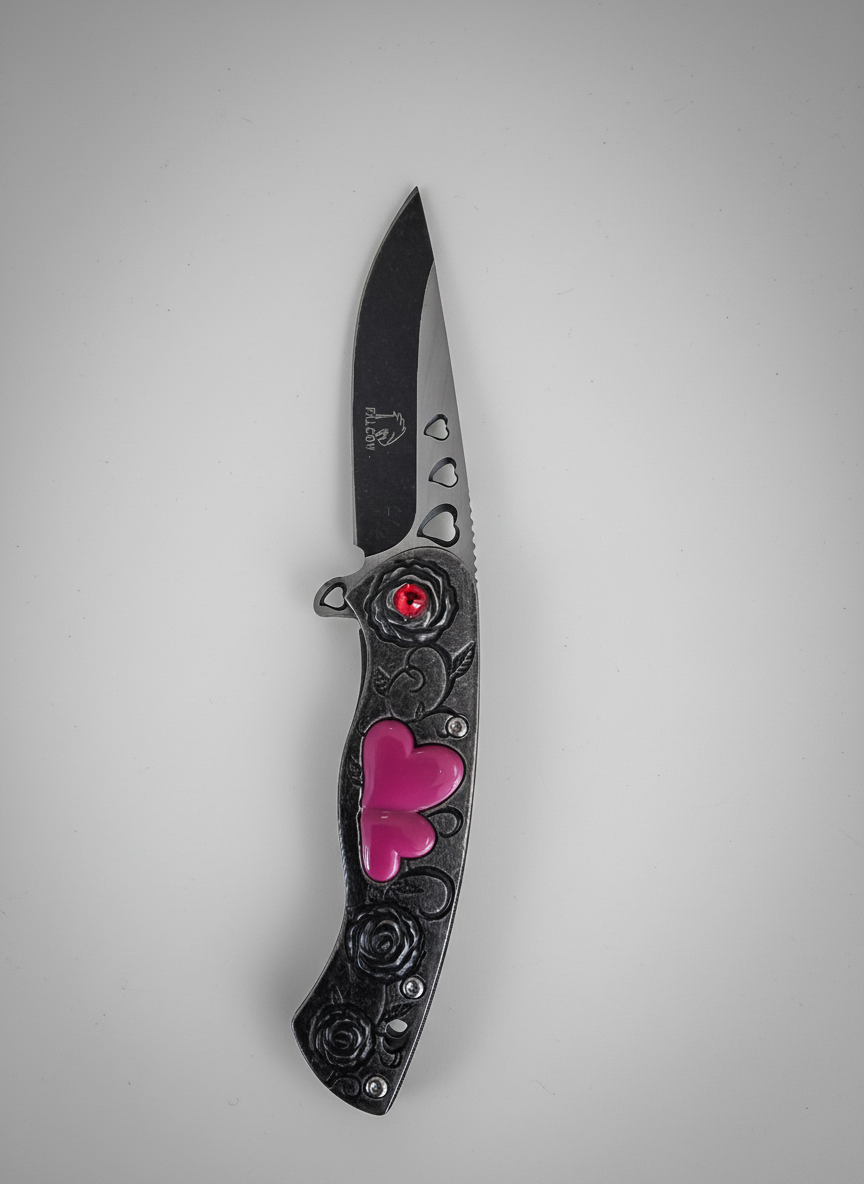 Pink heart Rose Stonewash Blade