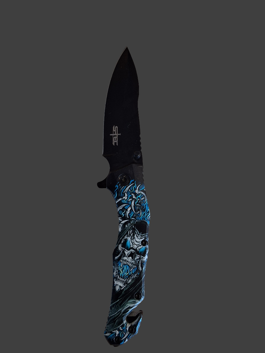 Blue Reaper Grey Fire Knife