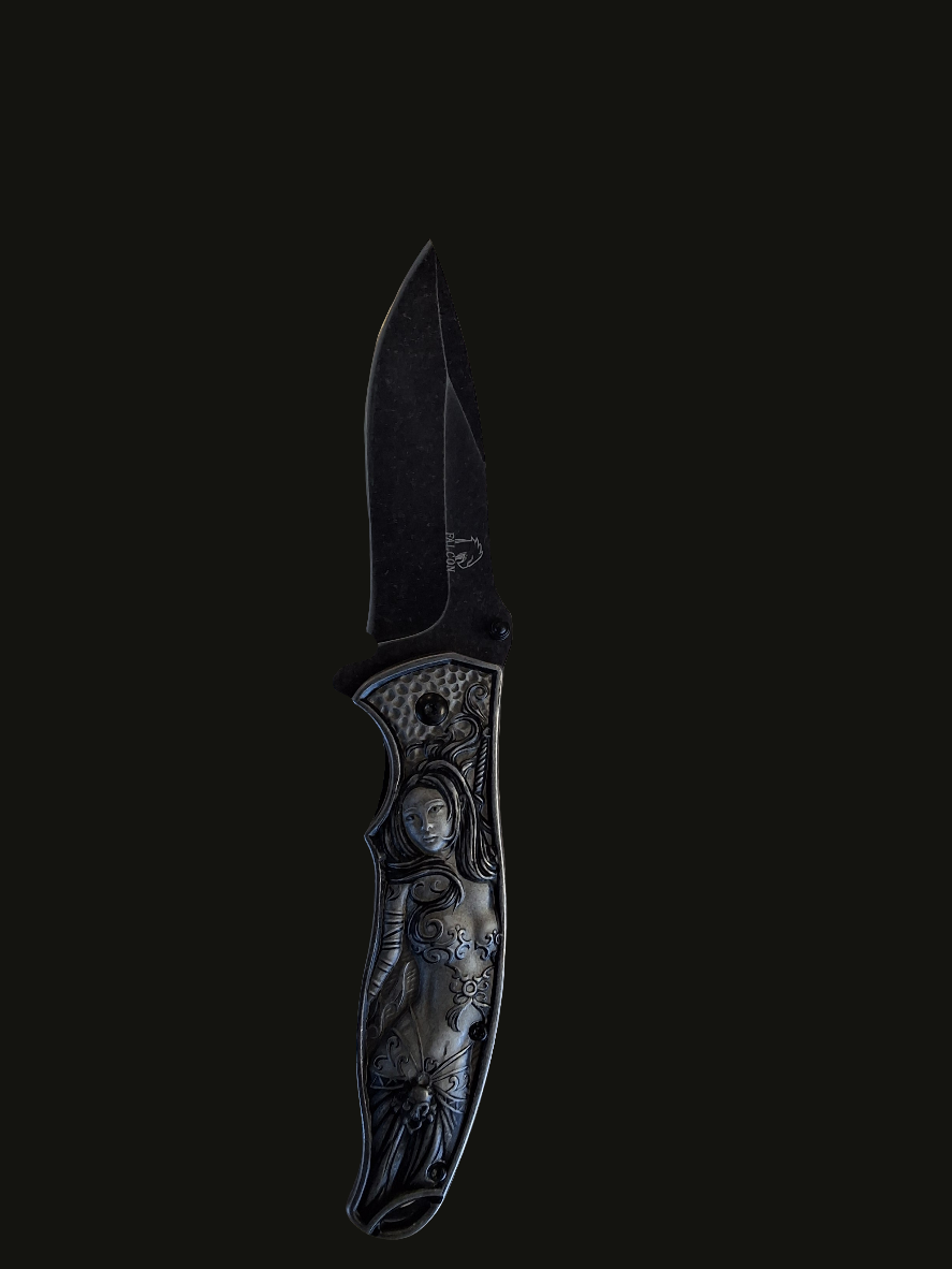 Solid Grey Mermaid Pocket Knife