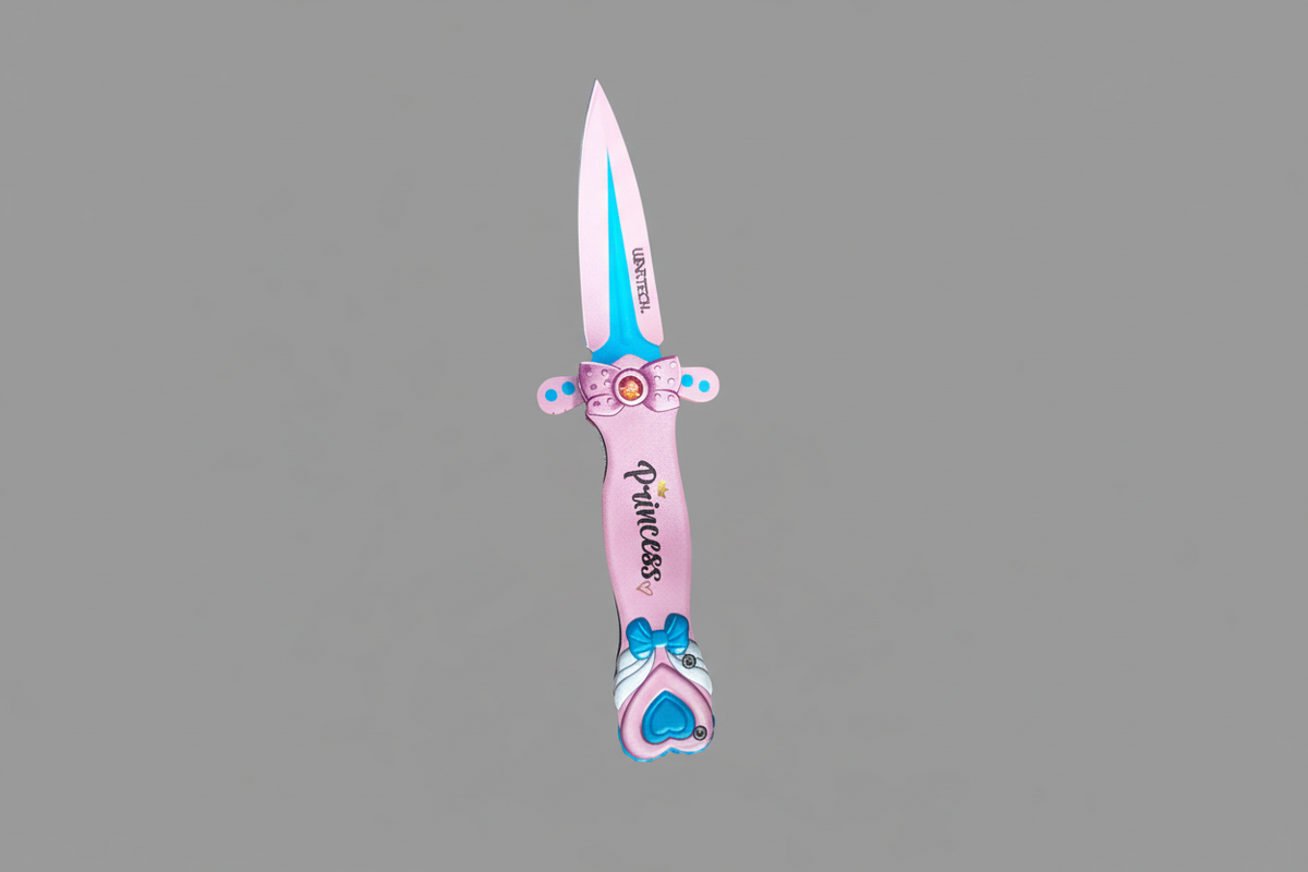 Pink and blue Princess knife #1421