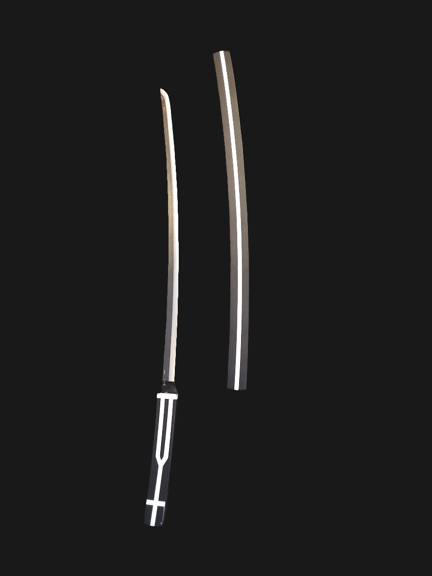 Blk & White Katana Boxed Handled