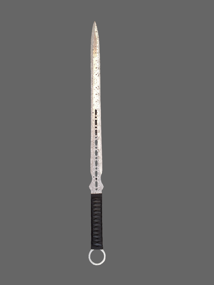 Damascus Steel Finish W 2 Throwing Knives