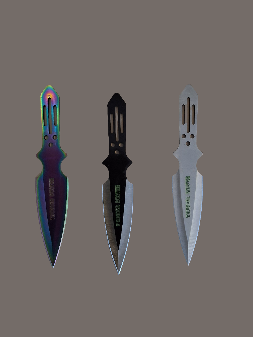 3pc Silver RnBw Blk Throwers