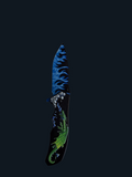 Green Dragon Blue Fire W Skull Knife