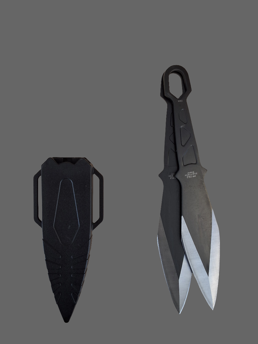 2 pc Throwing Knives W Kydex Holster