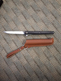 Folding Stilleto Knife with Lether Sheath #3041