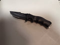 Black Tanto edge folding knife with deep fingers grooves #2099