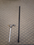 Gold and silver wolf cane with unscrewable blade