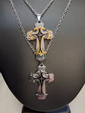 Silver Cross with Gold and Black Cross #1791