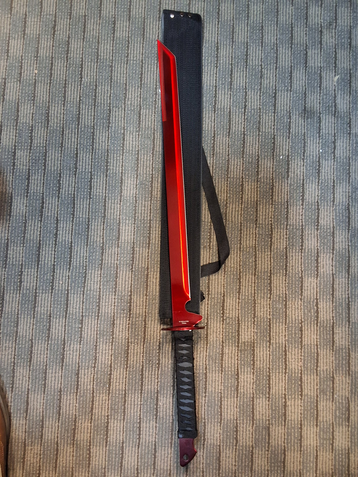 Red Sword with Engravings and Sheath