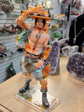One piece character on fire wearing backpack. #1593