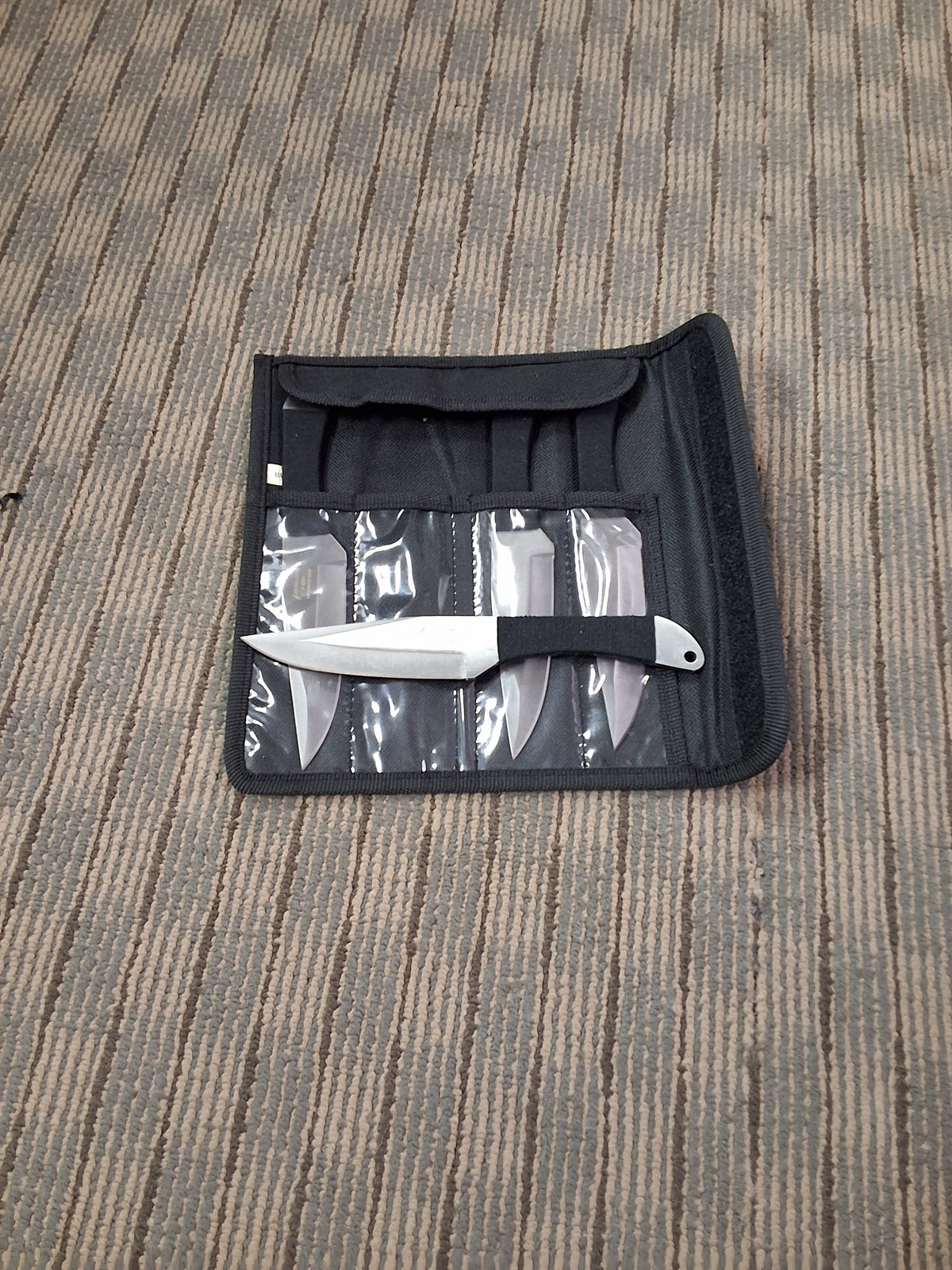 4 pack silver droppoint throwing knives #8371