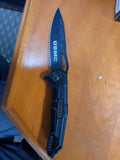 Black Droppoint USMC Folding Knife #6699
