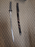 Red etched dragon Katana