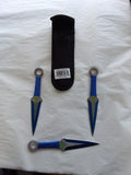 Blue toxic throwing knives #3092