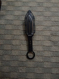 Black Dagger w/ Finger Ring with Hard Case Kydex style Sheath #3026
