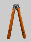 Wood handle orange nunchucks #1482