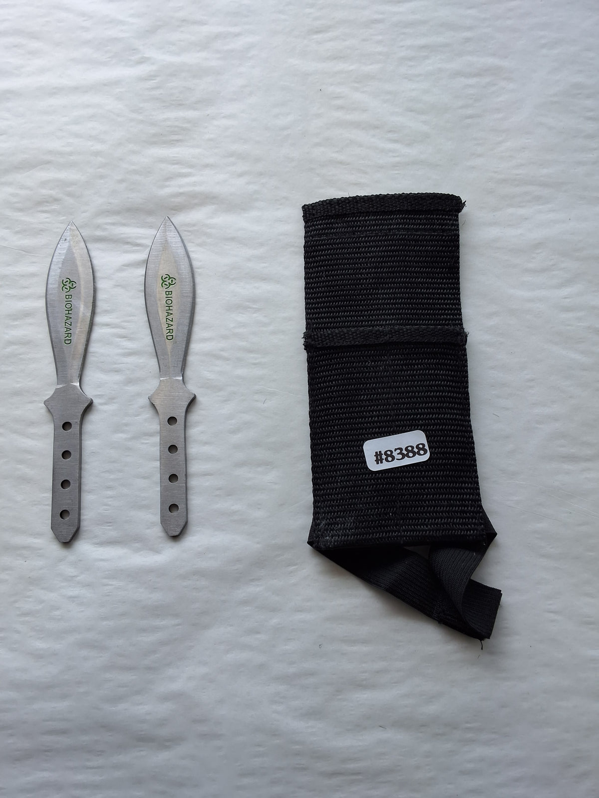 Biohazard Mini Throwing Knives Silver
