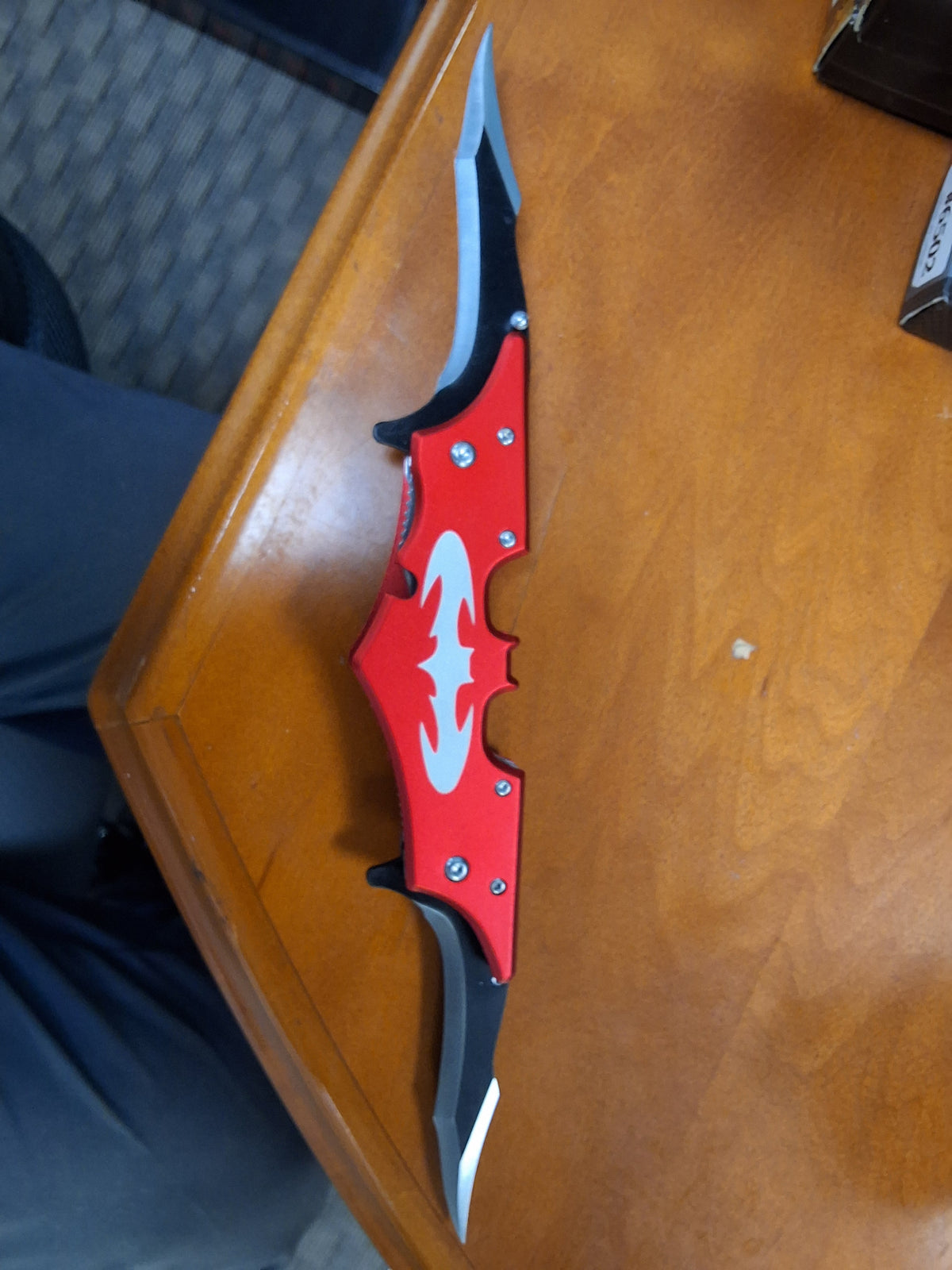Red Batman Double Folding Knife #2101