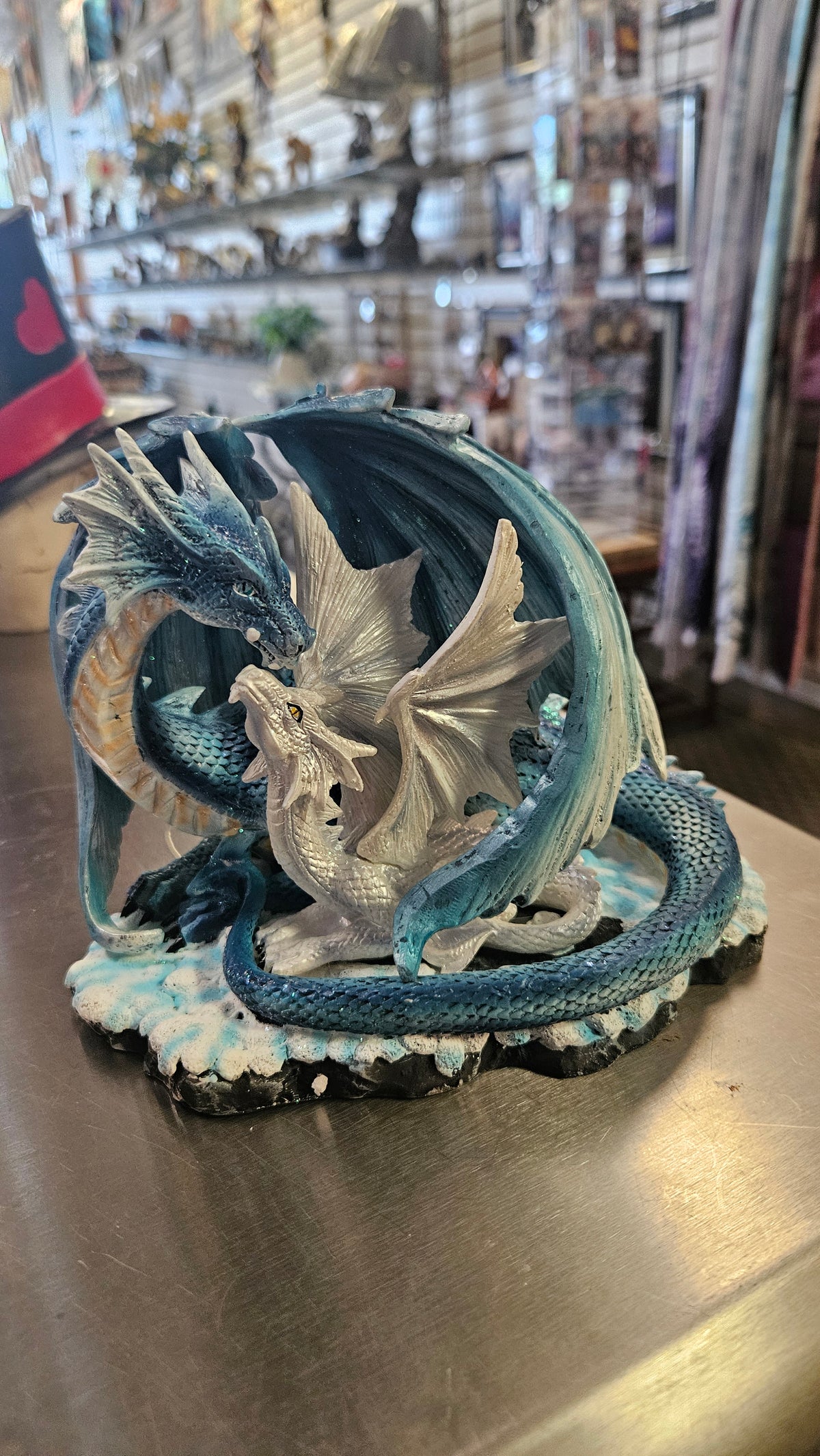 Blue white Snuggling Dragons