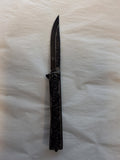 Black and Silver Floral Pocket Knife #3169