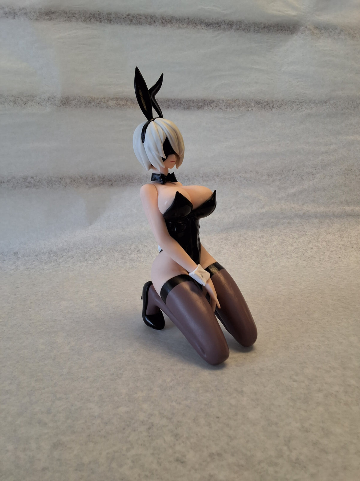 NieR: Automata YoRHa #1523 Woman in Black on Knees with Bunny Ears