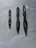 3 DIFF Sized BLACK spider Throwing knives
