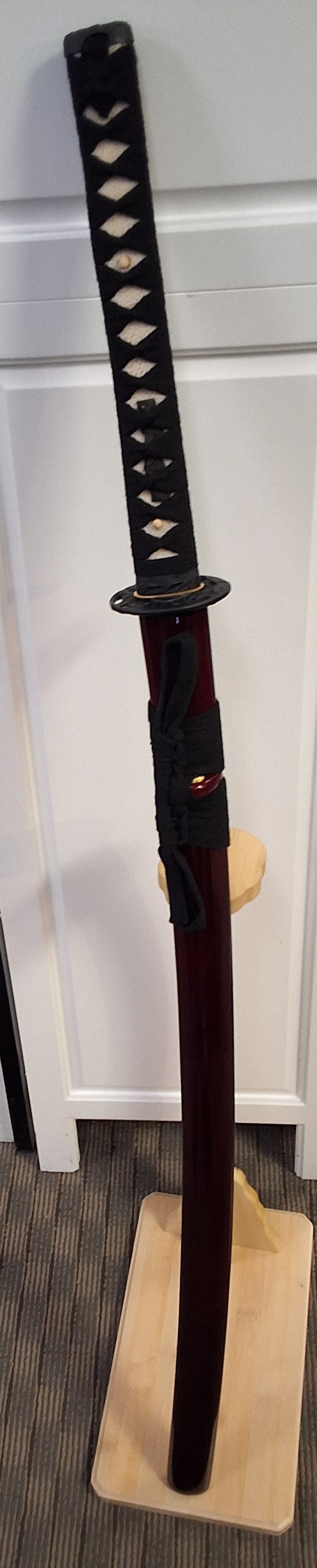 1060 Differentially Forged Steel Red Katana #3151