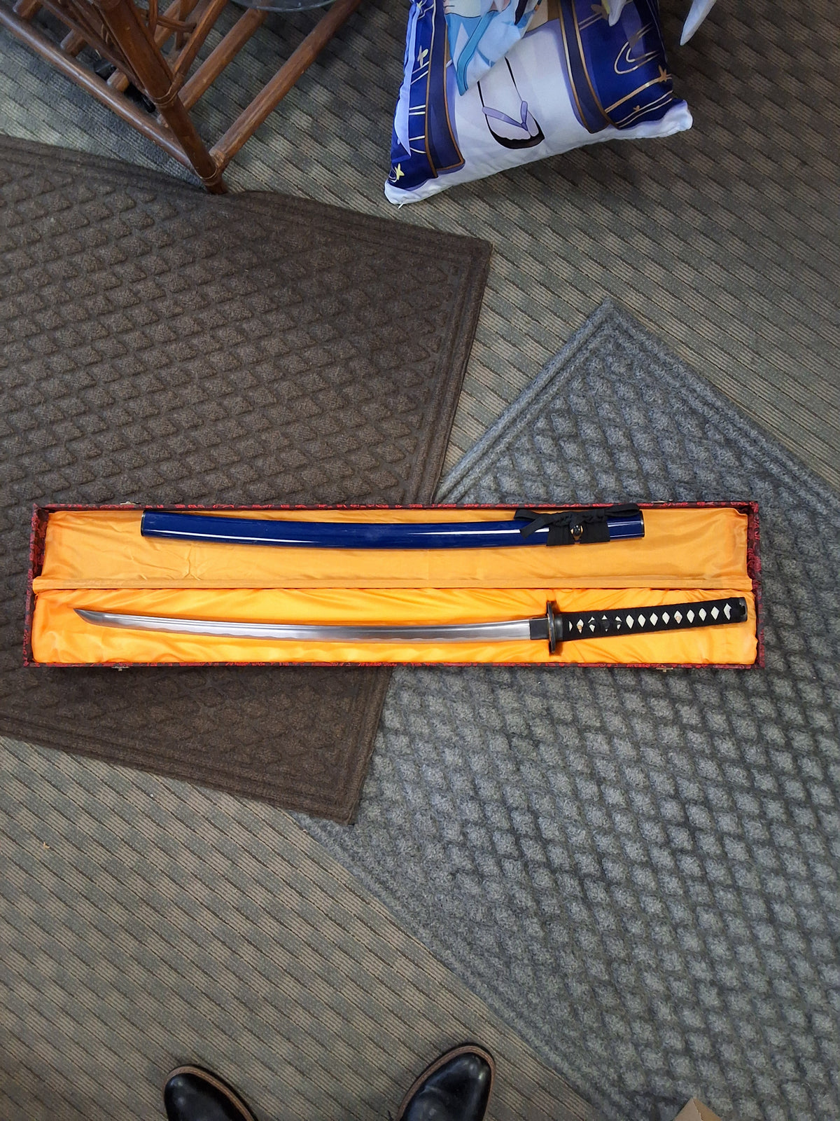 Katana with blue sheath and red box #2089