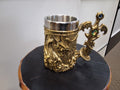 Gold Dragon With Old Sword Handle With Jewel And  Eyeball In the Palmer Of The Sword Mug