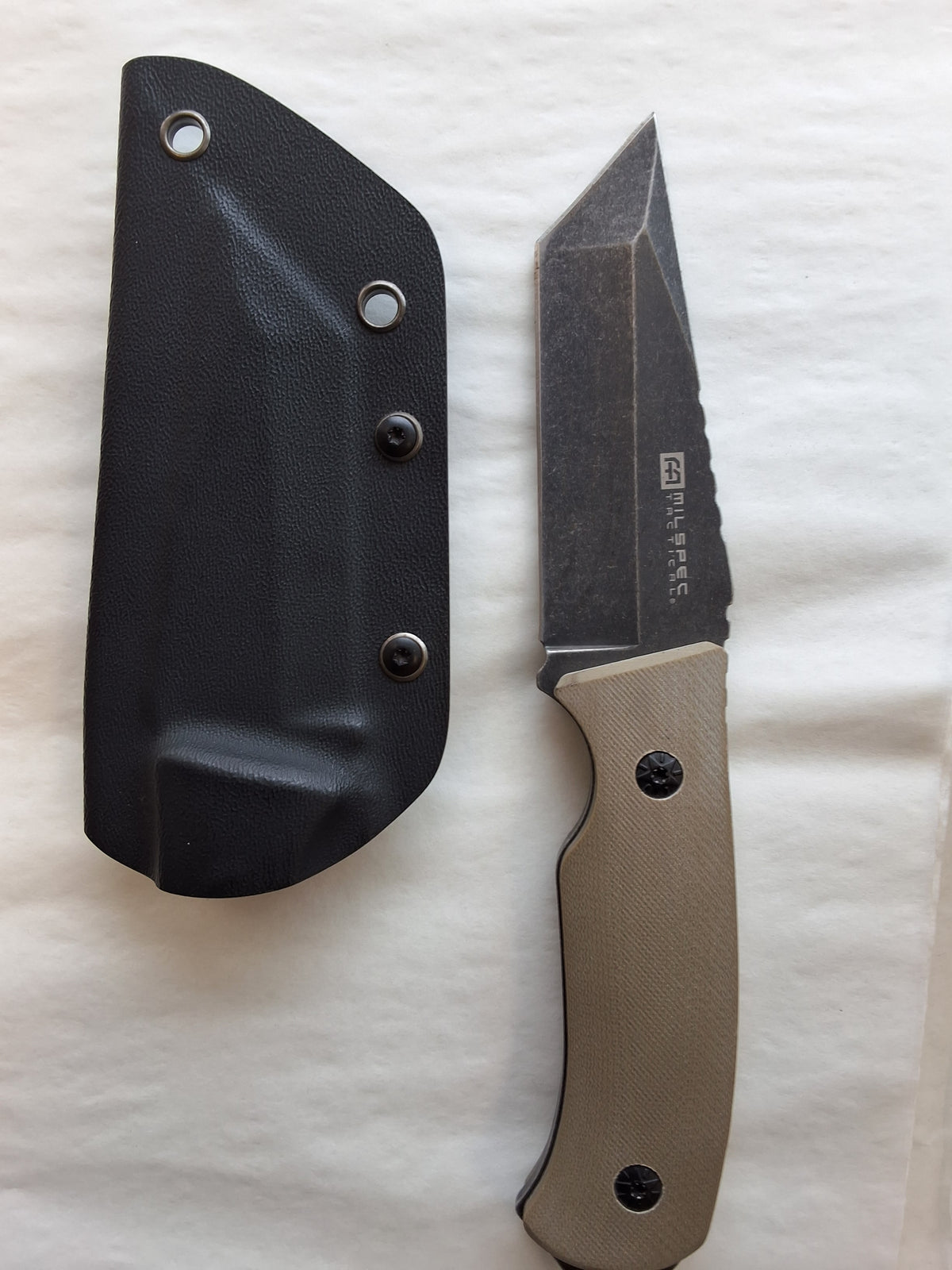 Light Gray Handle Fixed Knife #2136