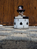 Small Skull with Playing Cards Container #1676