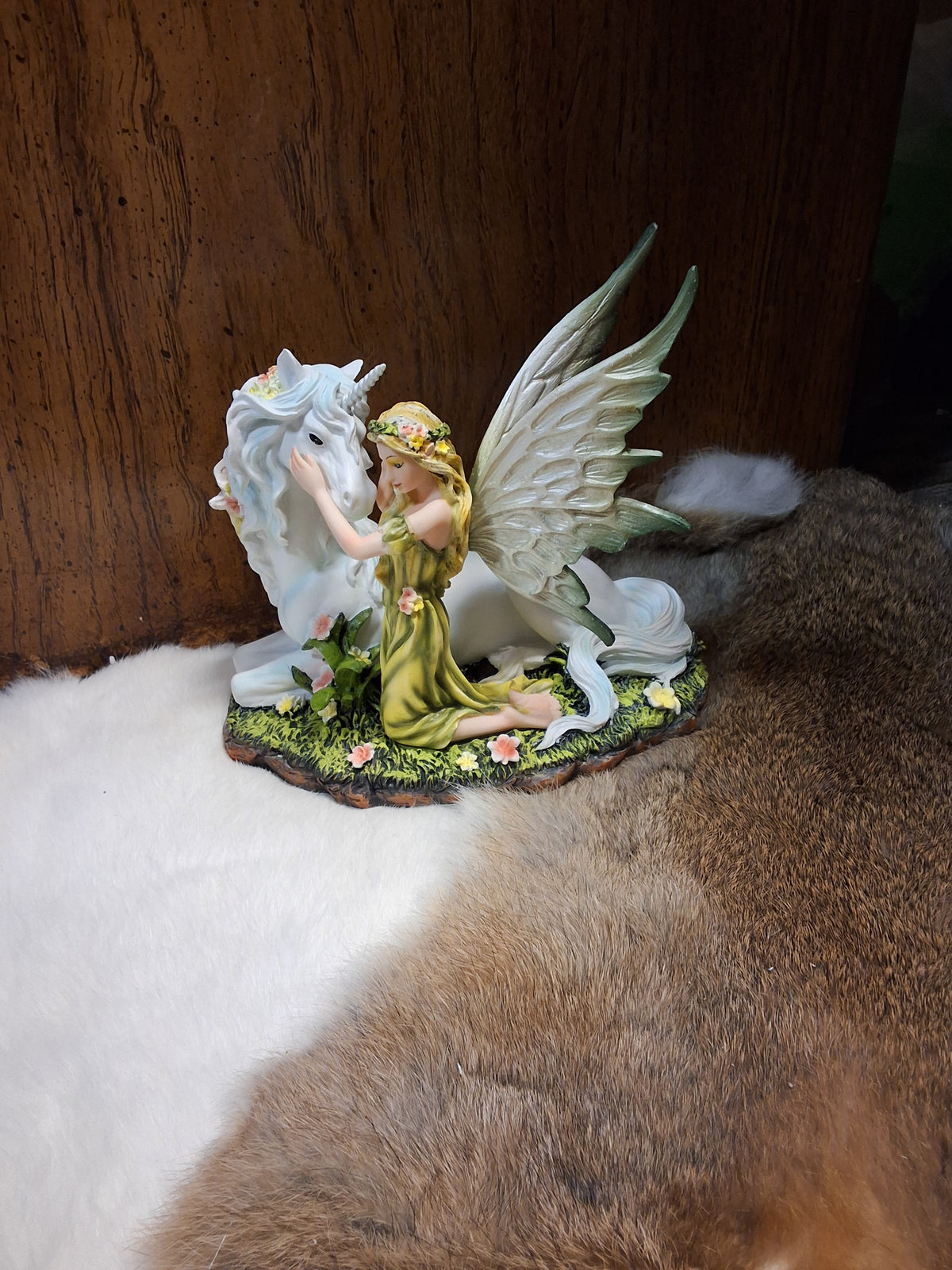 Green Fairy with Unicorn Figure #1708