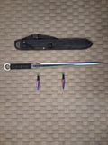 RAINBOW NINJA  SHORT SWORD WITH 2 THROWING KNIVES #3080