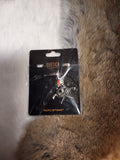 Skull and Crossbones with Guns and Red Gems Necklace #1710