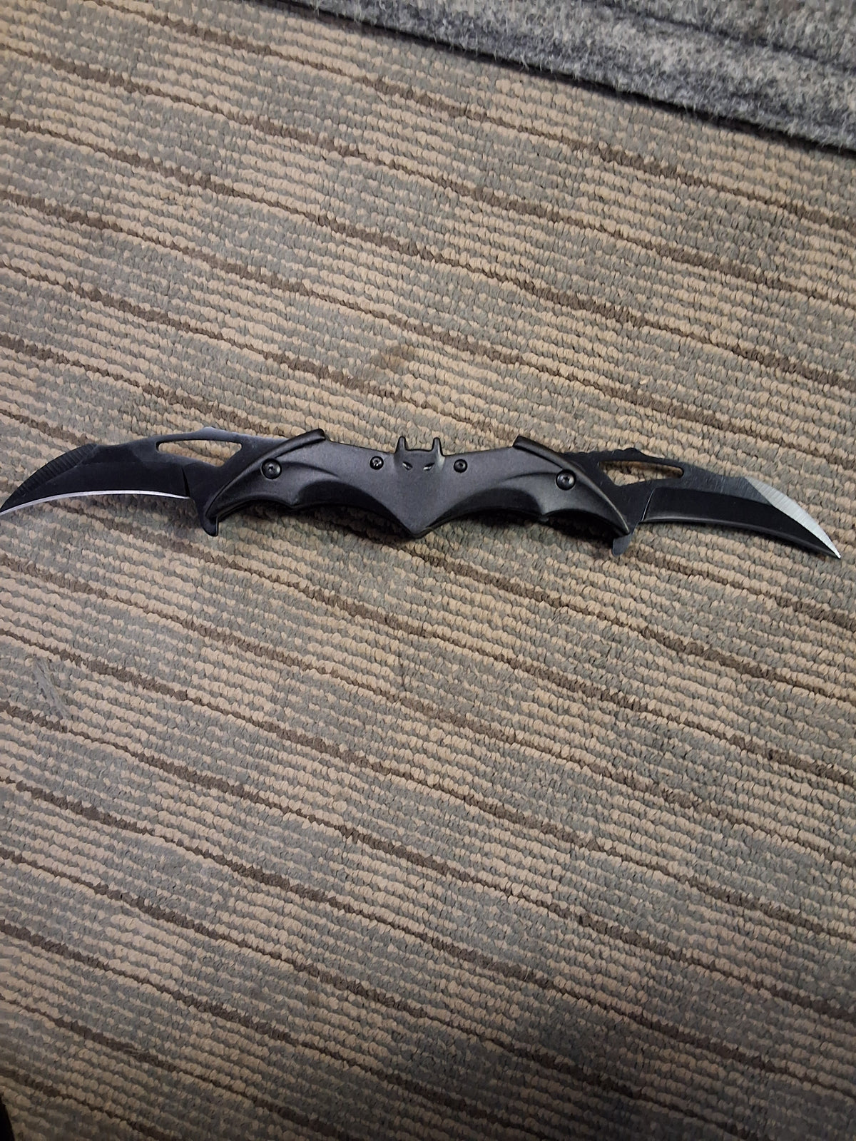 Black on Black Batman Double Folding Knife #3036