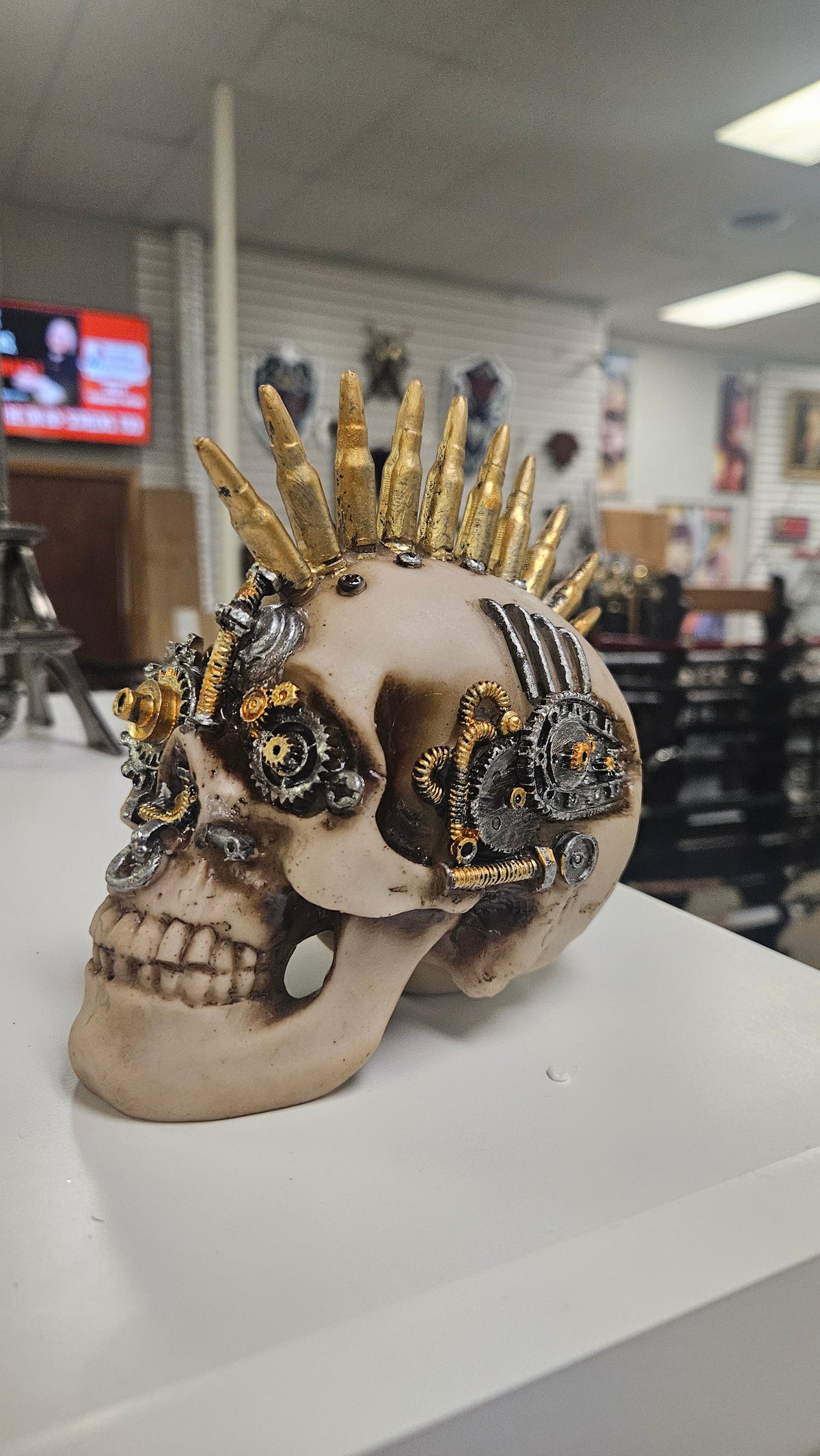 Steampunk skull With Bullet Mohawk