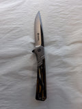 SIGMA D2 Tool Steel Knife Yellow White and Black wood handle #3166