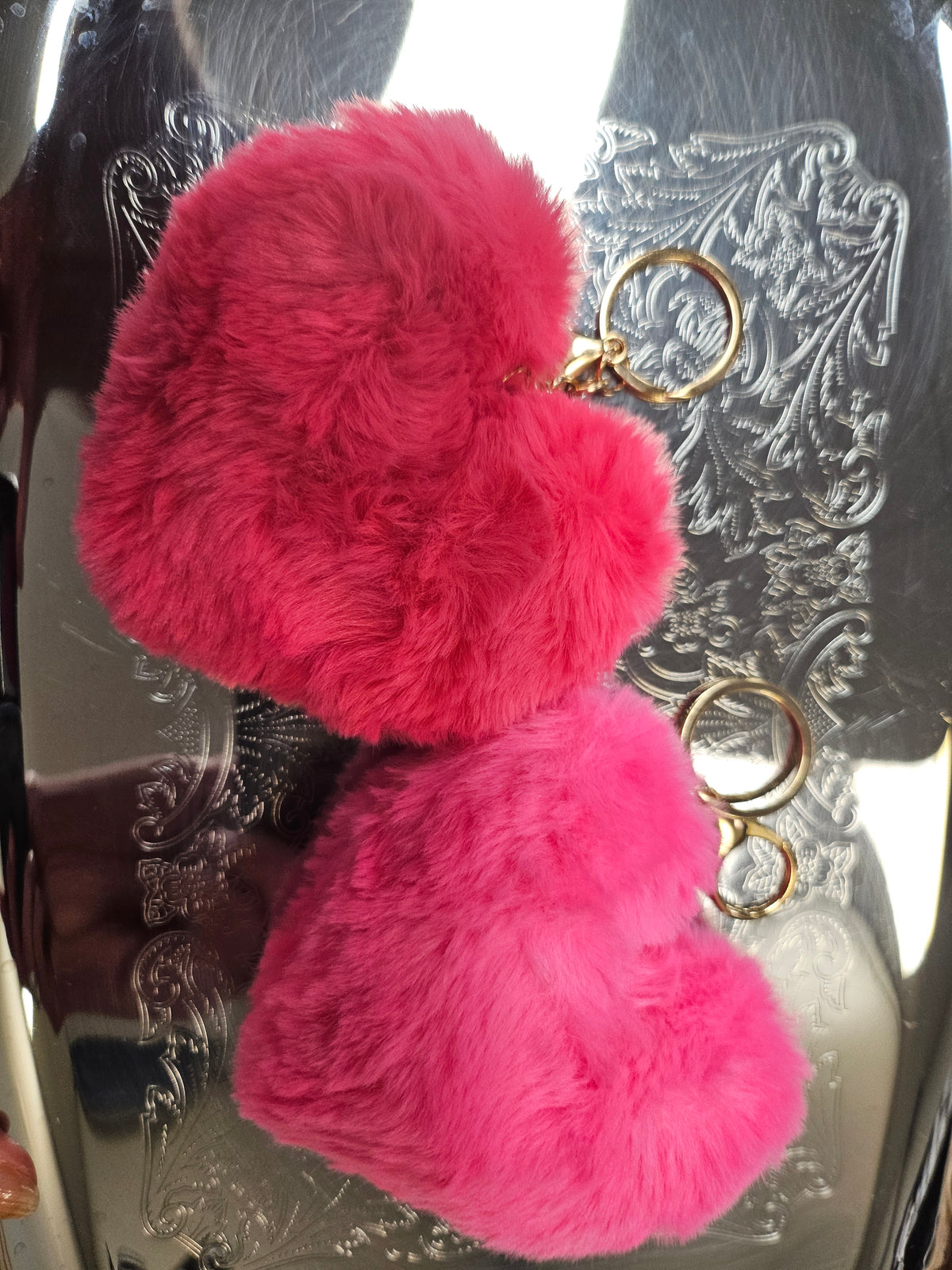 Heart furry Keychains