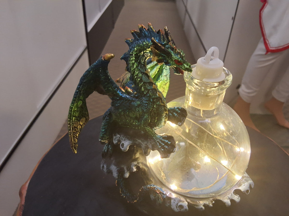 Green Dragon Guarding The Light Bulb