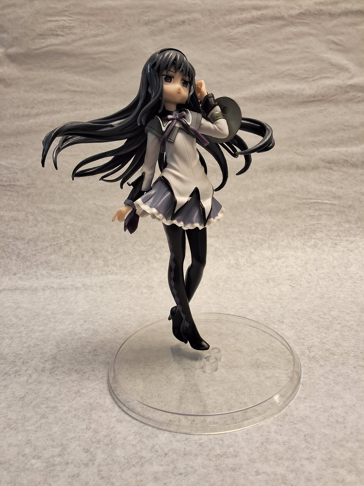 Puella Magica Madoka Hakemi Homura Black-haired girl in short gray and white dress #1538