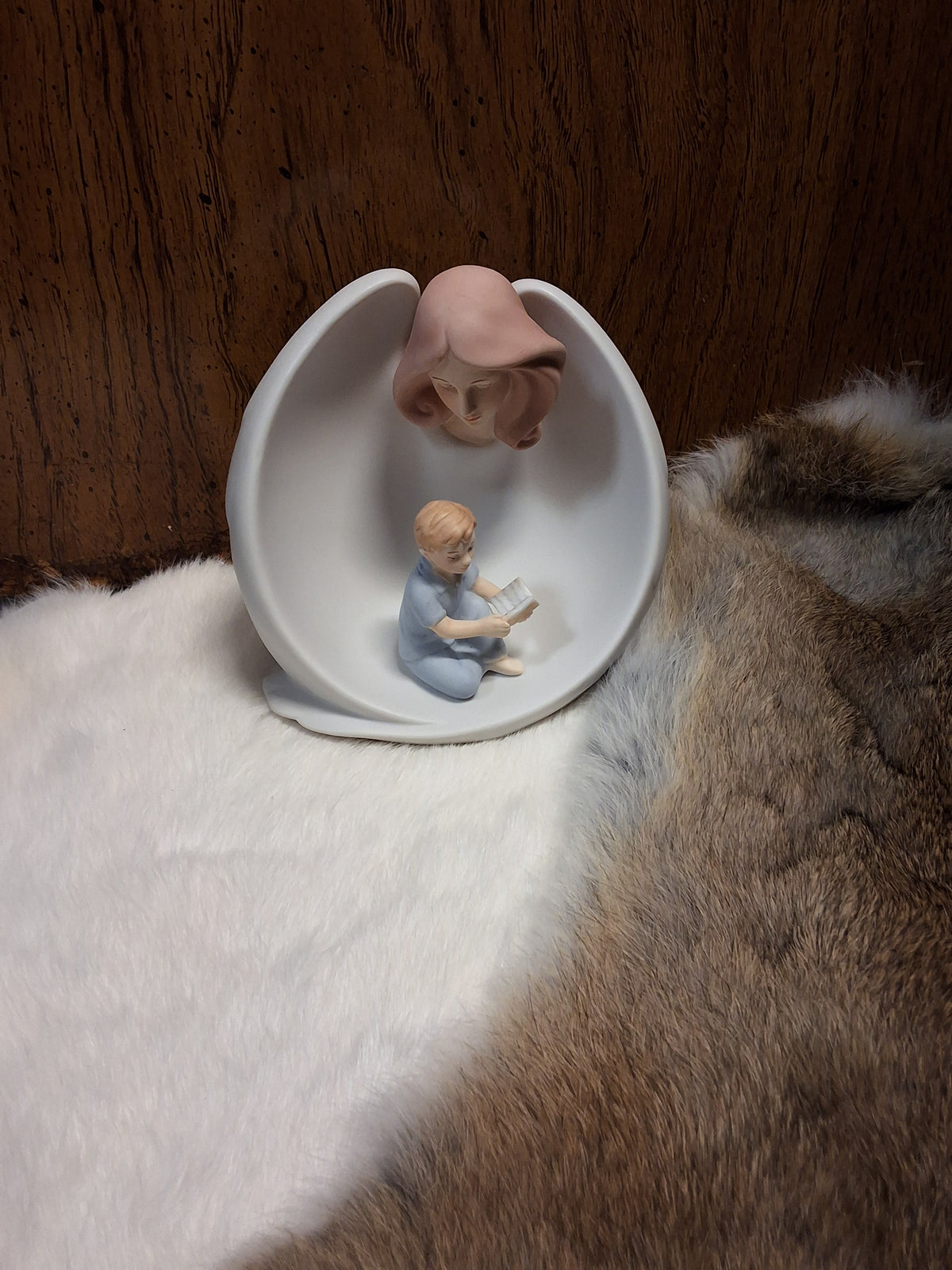 Boy Reading with Angel #1697