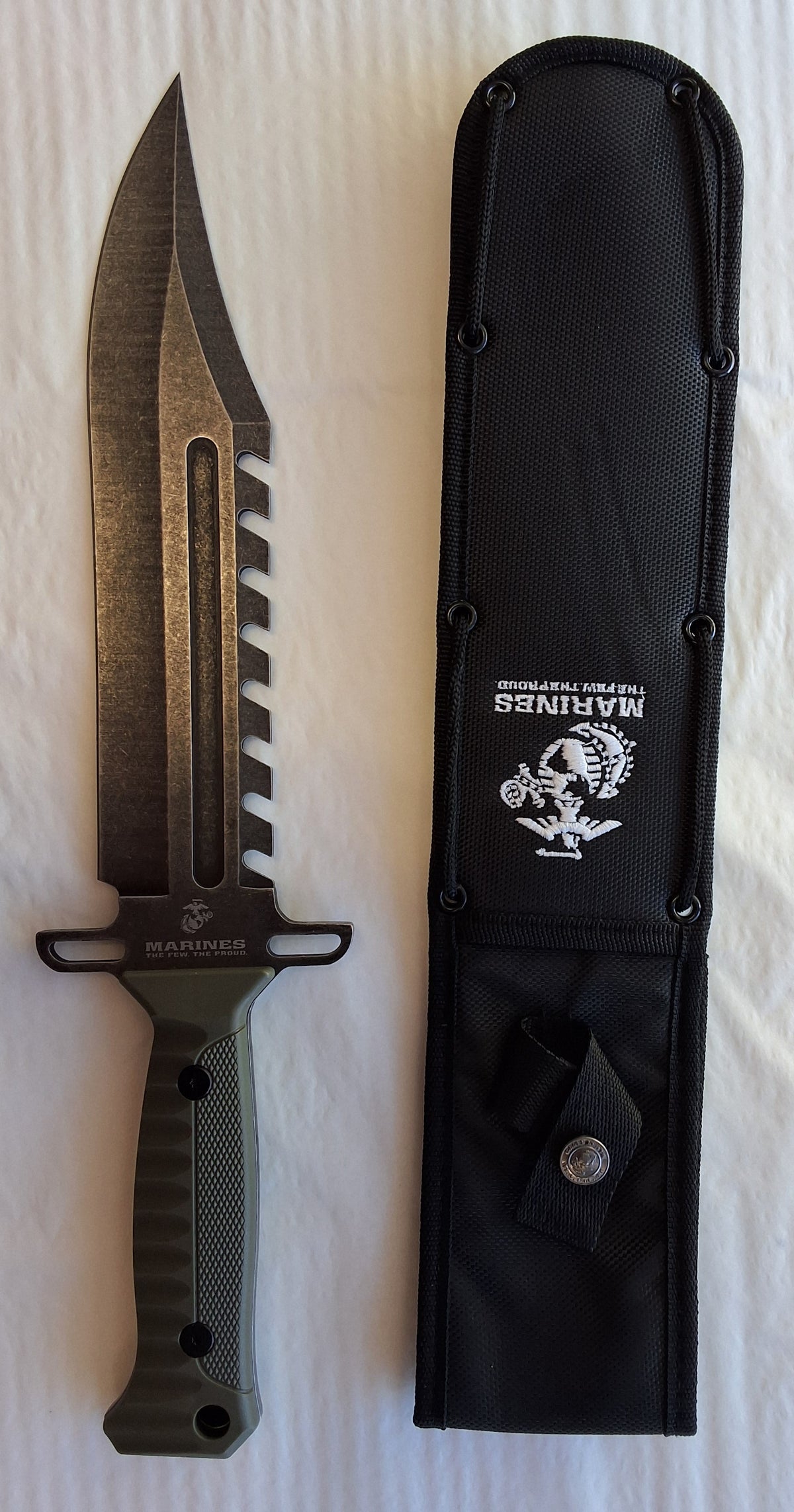 USMC Green Handle Bowie Knife #3007