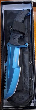 Large Tanto Blue Tactical Blade w/ Sheath #2067