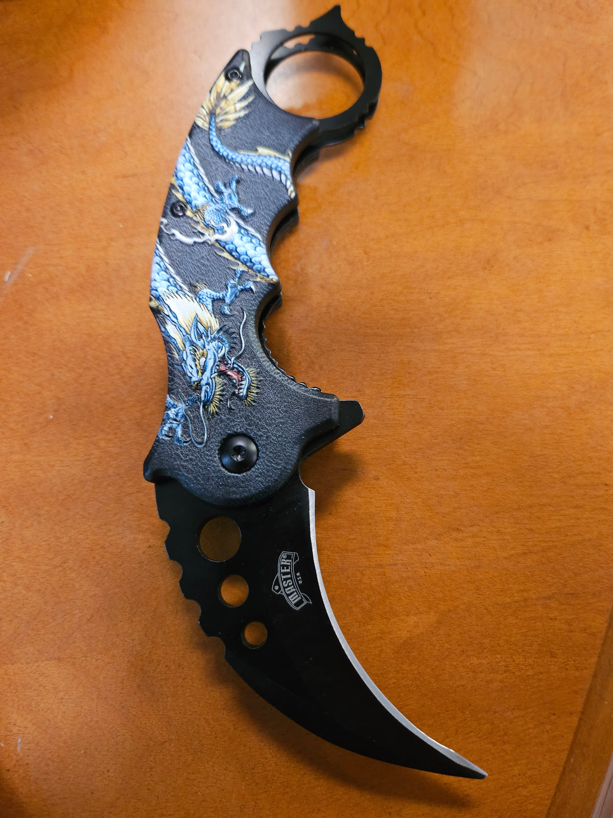Blue Dragon Karambit Knife