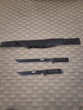 Two black short blades and sheathe